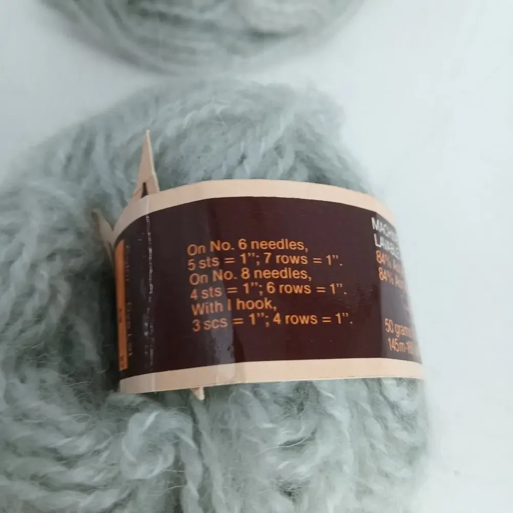 Vintage Reynolds Kitten Yarn 2 Skeins Balls Acrylic Wool 50g 160yd Each Gray